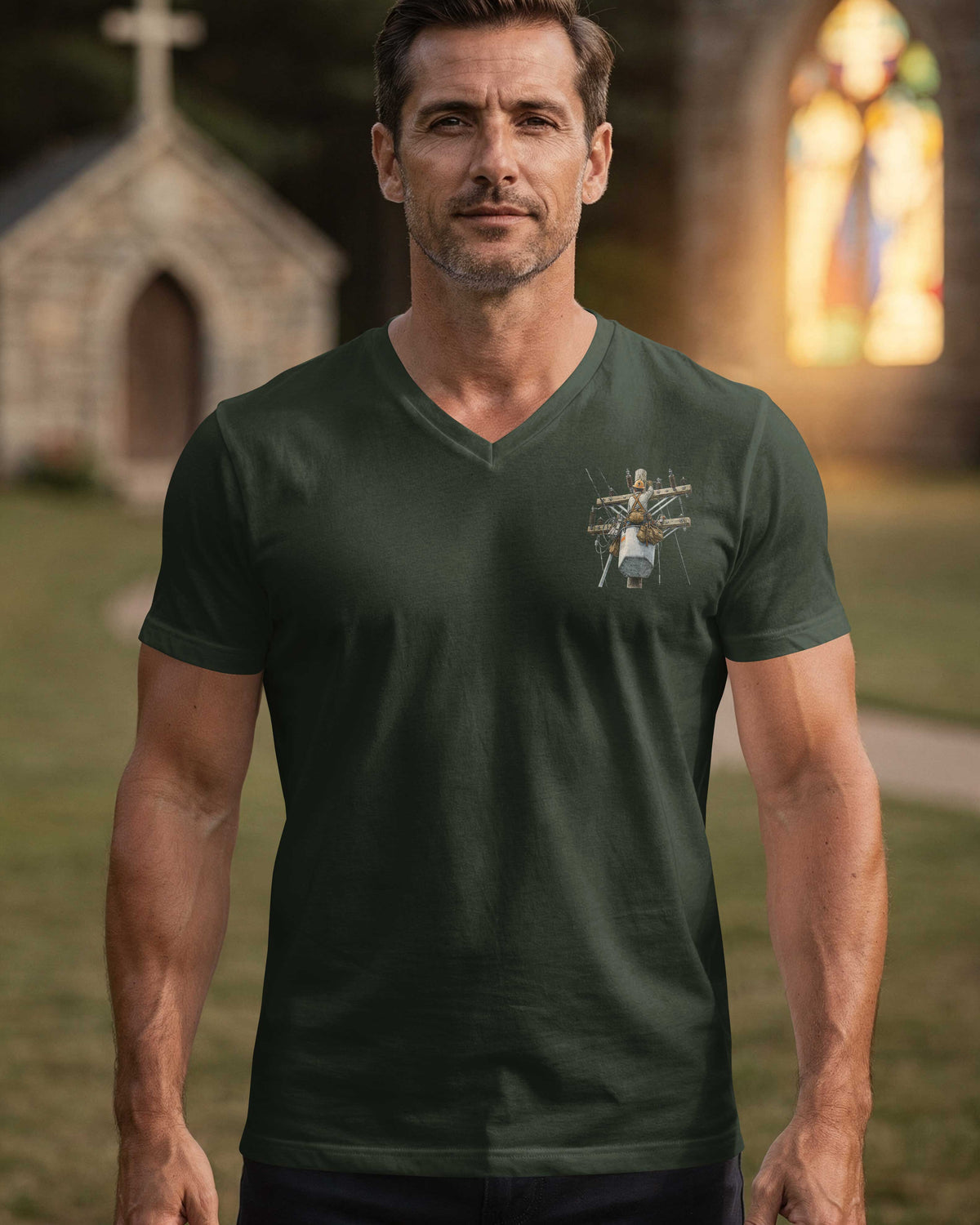 This Lineman Fixes What Storms Break With The Strength God Gives V-neck