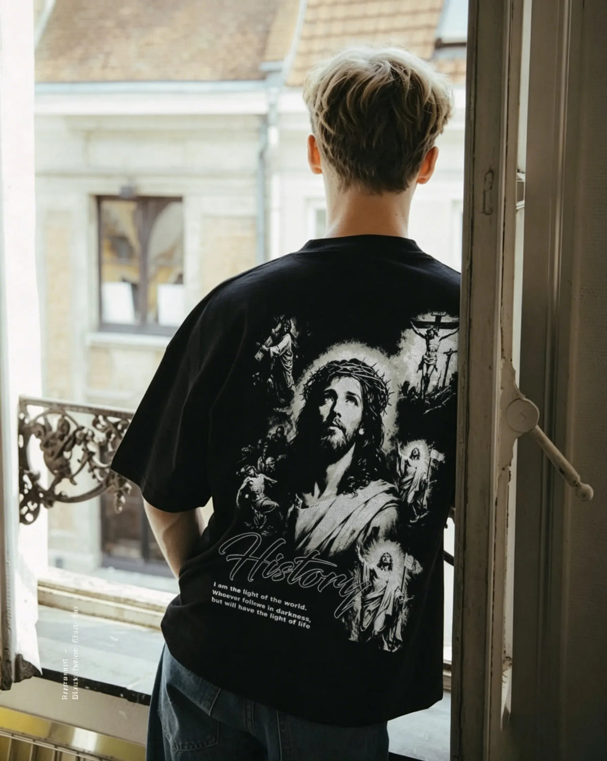 History I Am The Light Of The World. Whoever Follows In Darkness, But Will Have The Light Of Life Printed Men's T-shirt