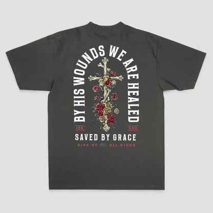 By His Wounds We Are Healed Printed Men's T-shirt