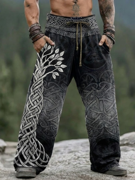 Men's Viking Retro Tree Of Life Celtic Style Nordic Pants