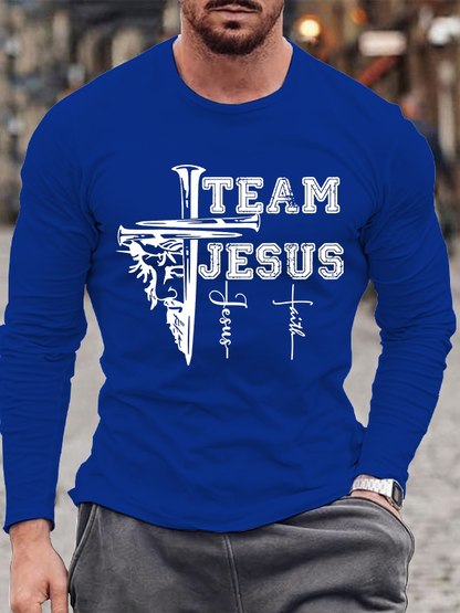 Team Jesus Christian Cotton Long Sleeve T-Shirt