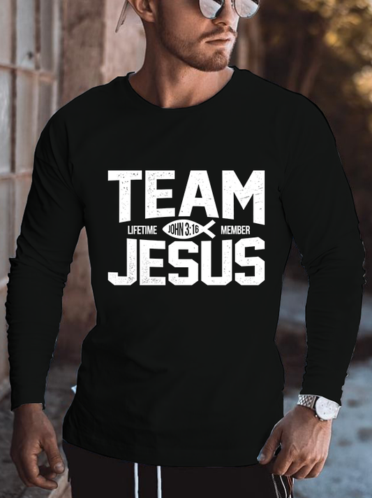 Team Jesus Lifetime Member John 3:16 Cotton Long Sleeve T-Shirt