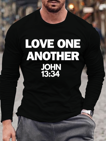 Love One Another John 13:34 Christian Cotton Long Sleeve T-Shirt
