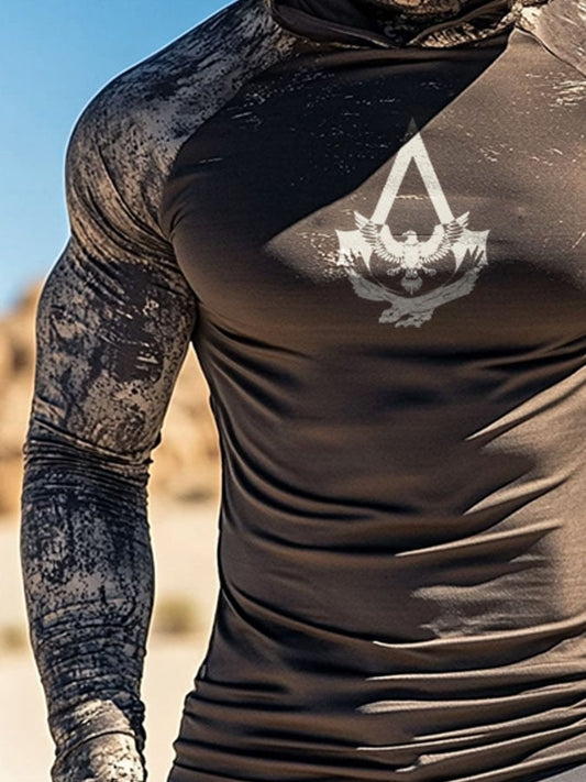 Men's Outdoor Sun Protection Breathable Cool Hooded Sun Protection Long Sleeve Top