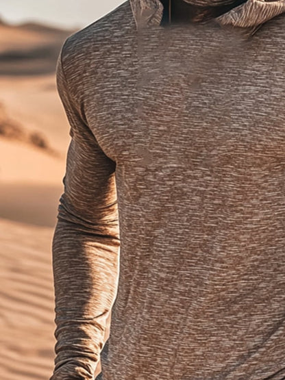 Men's Outdoor Sun Protection Breathable Cool Hooded Sun Protection Long Sleeve Top