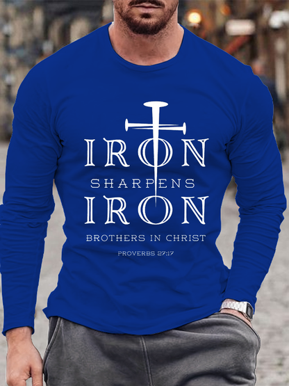 Iron sharpens Iron Cotton Long Sleeve T-Shirt