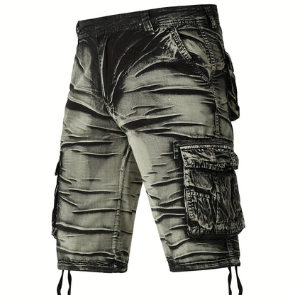 Manlyflex Camo Pattern Cotton Cargo Shorts