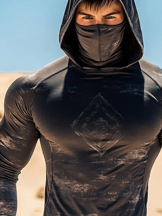 Men's Outdoor Sun Protection Breathable Cool Hooded Sun Protection Long Sleeve Top
