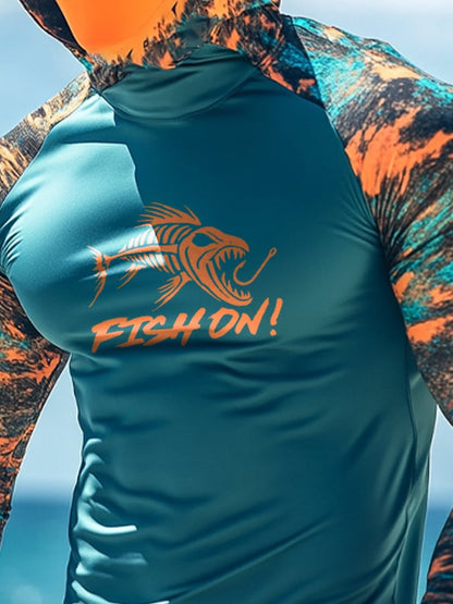 Men's Outdoor Sun Protection Breathable Cool Hooded Sun Protection Long-Sleeved Top
