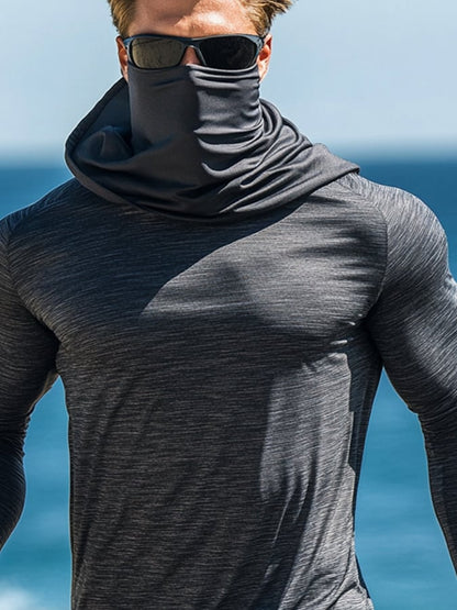 Men's Outdoor Sun Protection Breathable Cool Hooded Sun Protection Long Sleeve Top