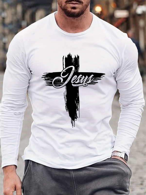 Jesus Cross Christian Cotton Long Sleeve T-Shirt