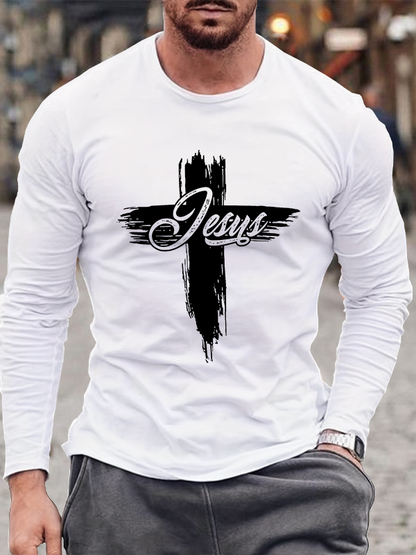 Jesus Cross Christian Cotton Long Sleeve T-Shirt