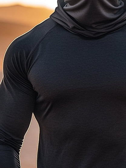 Men's Outdoor Sun Protection Breathable Cool Hooded Sun Protection Long Sleeve Top