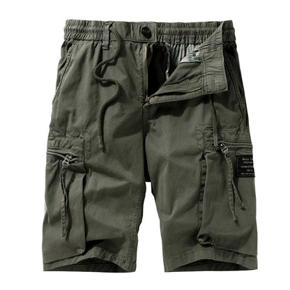 Men's Casual Solid Color Zipper Pocket  Shorts
