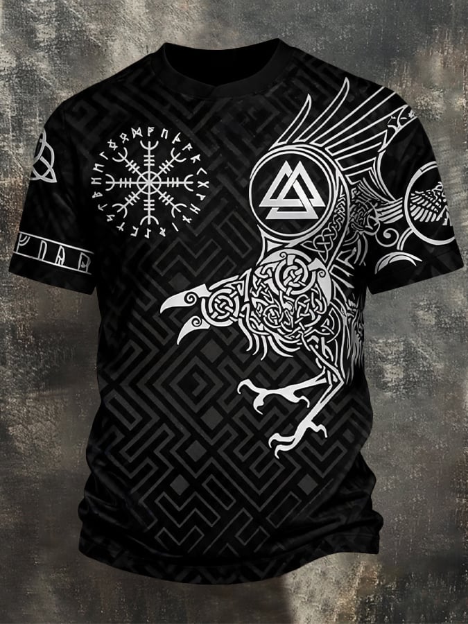 Men's Vintage Viking-Print T-Shirt