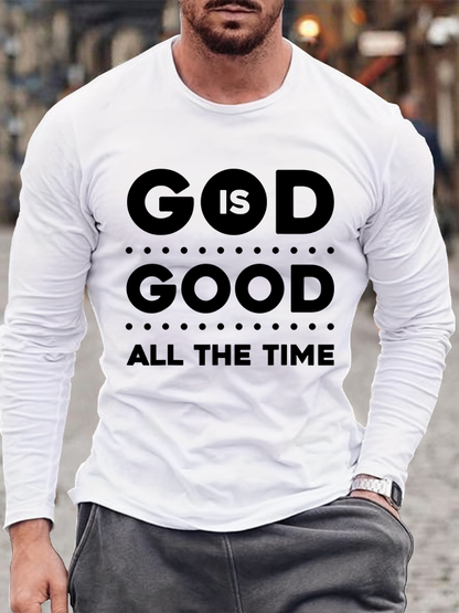 God Is Good Christian Cotton Long Sleeve T-Shirt