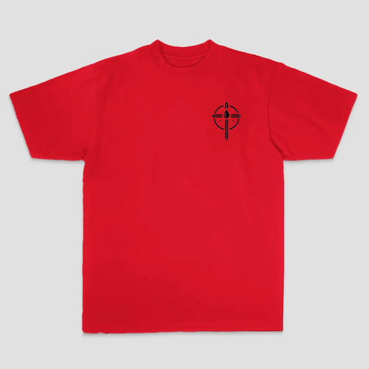 Red - Black Crown Of Thorns Printed Men's T-shirt
