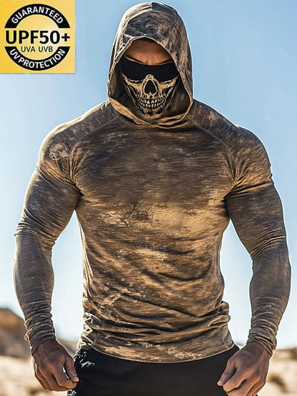 Men's Outdoor Sun Protection Breathable Cool Hooded Sun Protection Long Sleeve Top