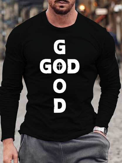 God Is Good Christian Cotton Long Sleeve T-Shirt