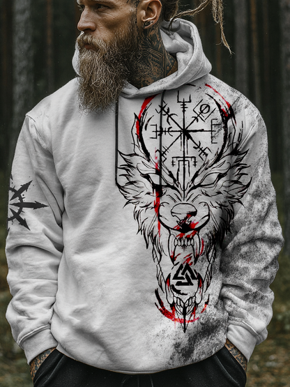 Viking Style Inspired Blood Wolf Celtic Digital 3D Printed Unisex Casual Hoodie