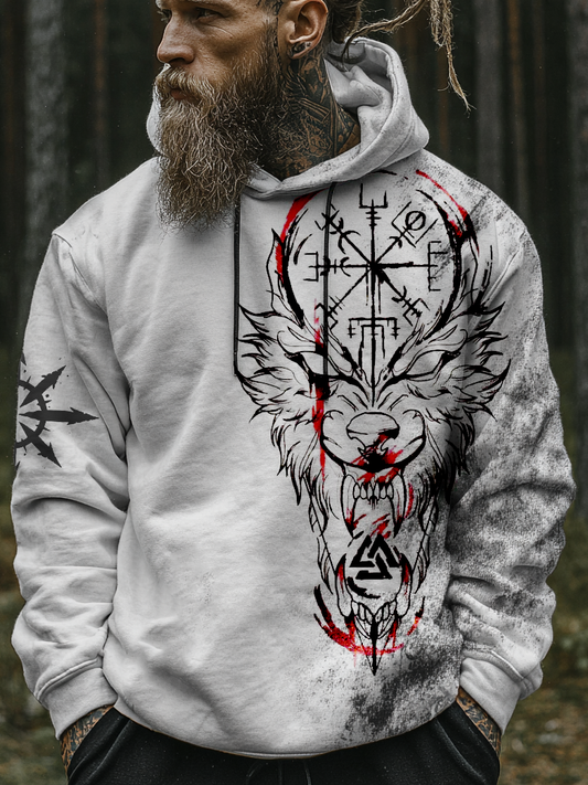 Viking Style Inspired Blood Wolf Celtic Digital 3D Printed Unisex Casual Hoodie