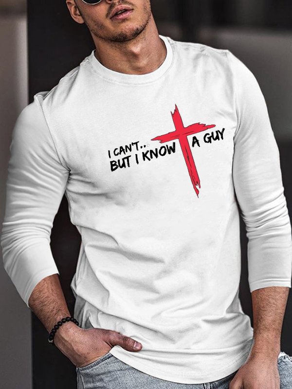 Cross & Letter Long Sleeve T-Shirt