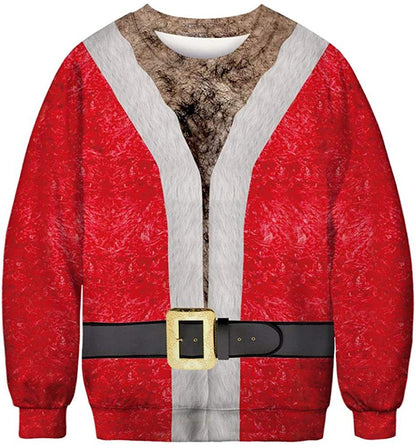 Unisex 3D Fun Spoof Printed Christmas Sweatshirt