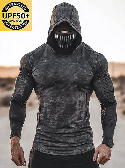 Men's Outdoor Sun Protection Breathable Cool Hooded Sun Protection Long Sleeve Top