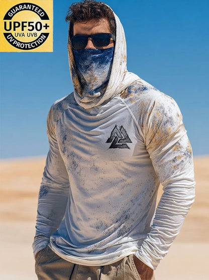 Men's Outdoor Sun Protection Breathable Cool Hooded Sun Protection Long Sleeve Top