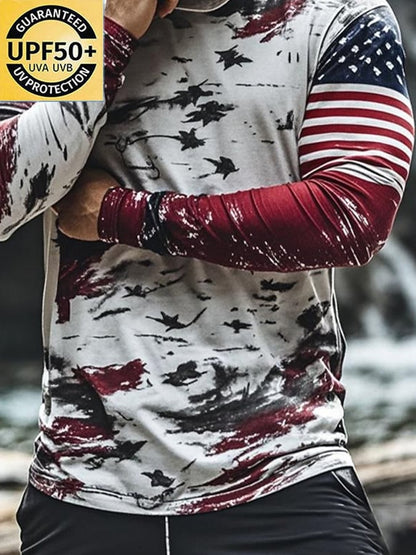 Men's Outdoor Sun Protection Cool Hooded Sun Protection Long Sleeve Top(Without mask)