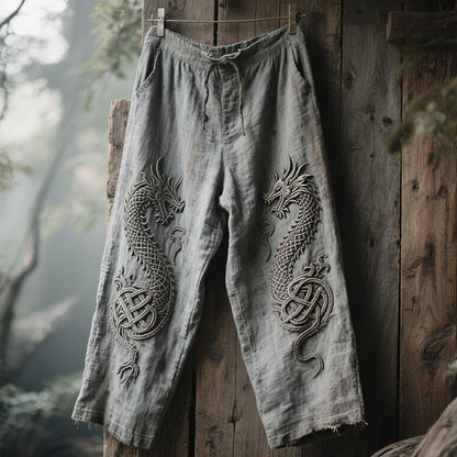 Men's Viking RuneTribal Dragon Art Casual Pants