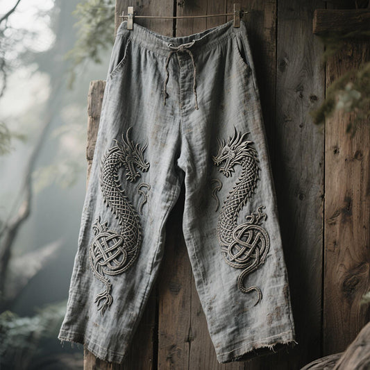 Men's Viking RuneTribal Dragon Art Casual Pants