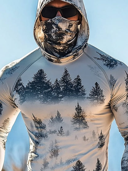 Men's Outdoor Sun Protection Breathable Cool Hooded Sun Protection Long Sleeve Top