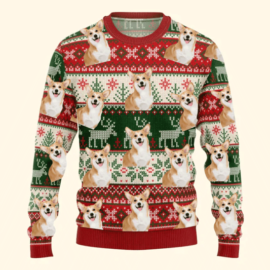 Pet Funny Faces Christmas Gift For Pet Lovers Ugly Red Sweater