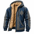 Navy Viking Winged Knot Fleece Zip Hoodie