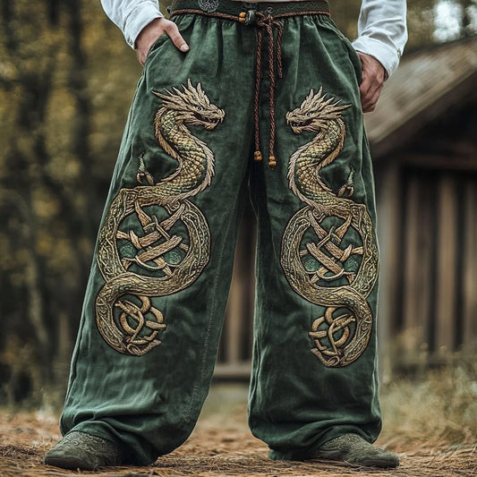 Men's Viking Mythical Vintage Graphics Dragon Sweatpants