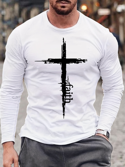 Cross Faith Christian Cotton Long Sleeve T-Shirt