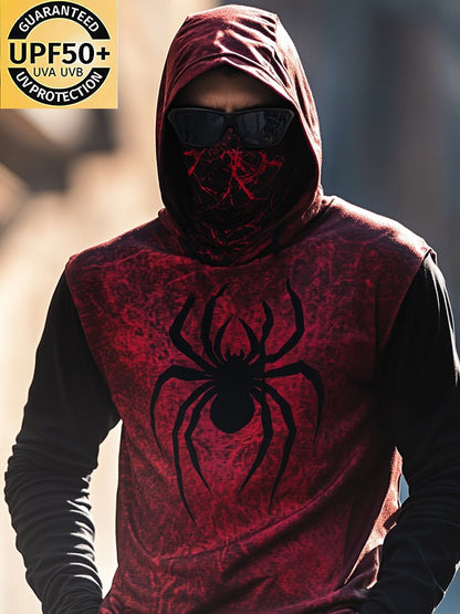 Men's Outdoor Sun Protection Breathable Cooling Mask Hooded Sun Protection Long-Sleeved Top