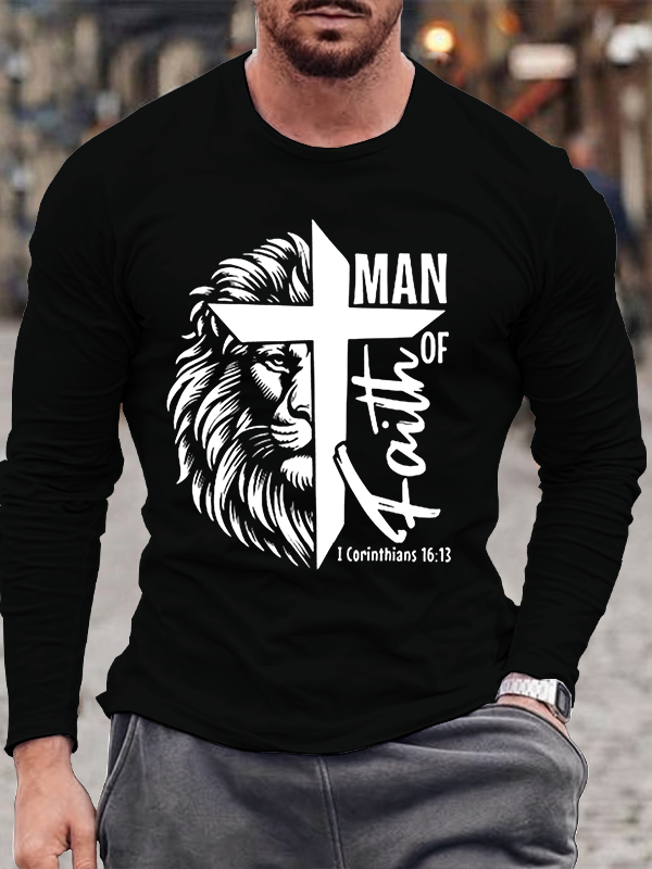 Faith of man Christian Cotton Long Sleeve T-Shirt