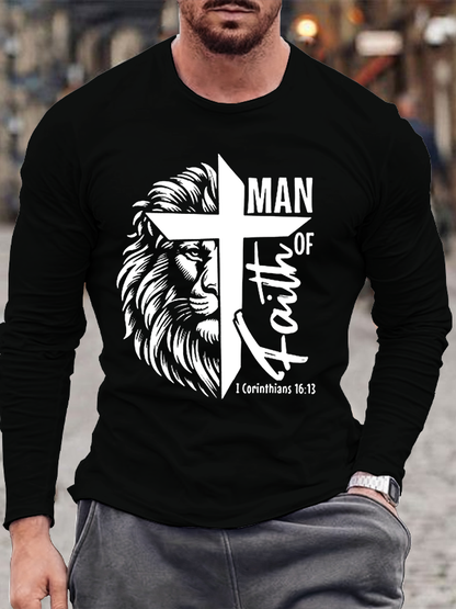 Faith of man Christian Cotton Long Sleeve T-Shirt