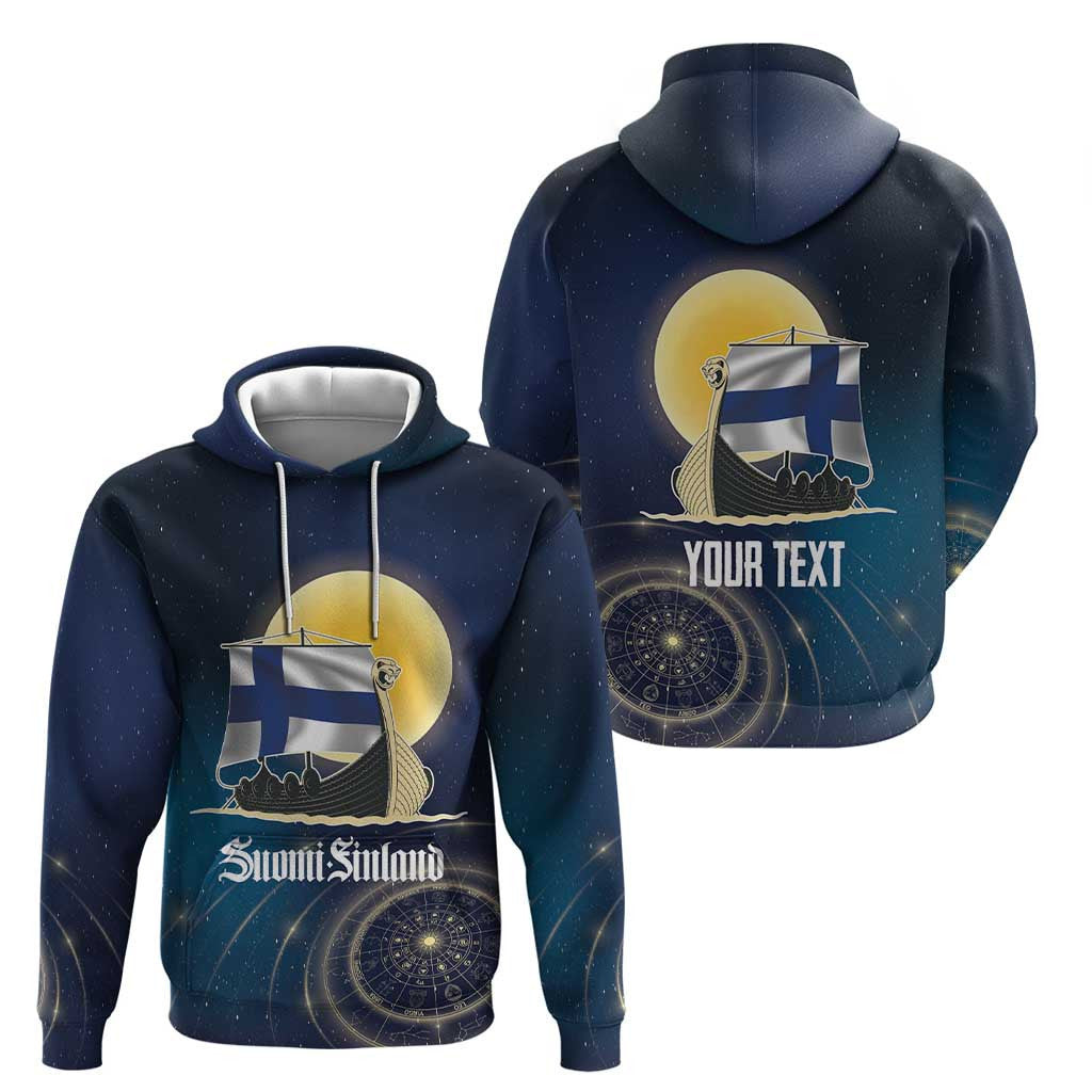 (Custom) Finland Drakkar Vikings Longships with Vegvisir Viking Hoodie