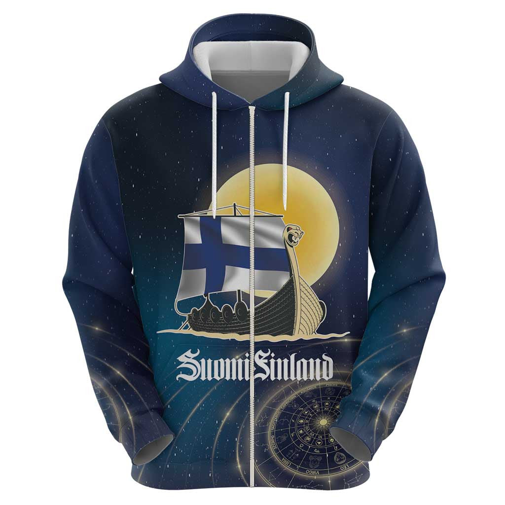 (Custom) Finland Drakkar Vikings Longships with Vegvisir Viking Hoodie
