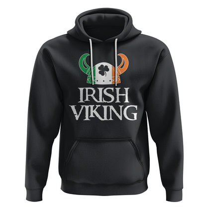 St. Patrick's Day Irish Viking Helmet Lucky Shamrocks Ireland Flag Viking Hoodie Cotton