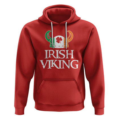 St. Patrick's Day Irish Viking Helmet Lucky Shamrocks Ireland Flag Viking Hoodie Cotton