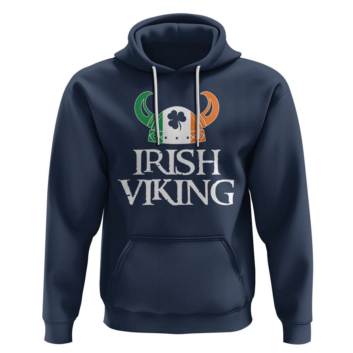 St. Patrick's Day Irish Viking Helmet Lucky Shamrocks Ireland Flag Viking Hoodie Cotton