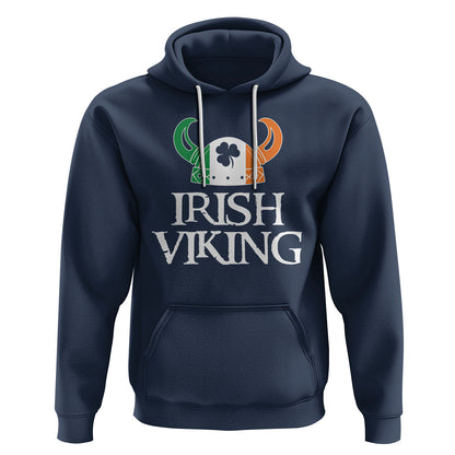 St. Patrick's Day Irish Viking Helmet Lucky Shamrocks Ireland Flag Viking Hoodie Cotton