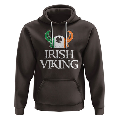 St. Patrick's Day Irish Viking Helmet Lucky Shamrocks Ireland Flag Viking Hoodie Cotton