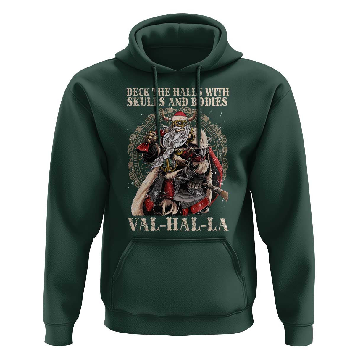 Viking Christmas Deck The Halls With Skulls And Bodies Valhalla Viking Hoodie Cotton