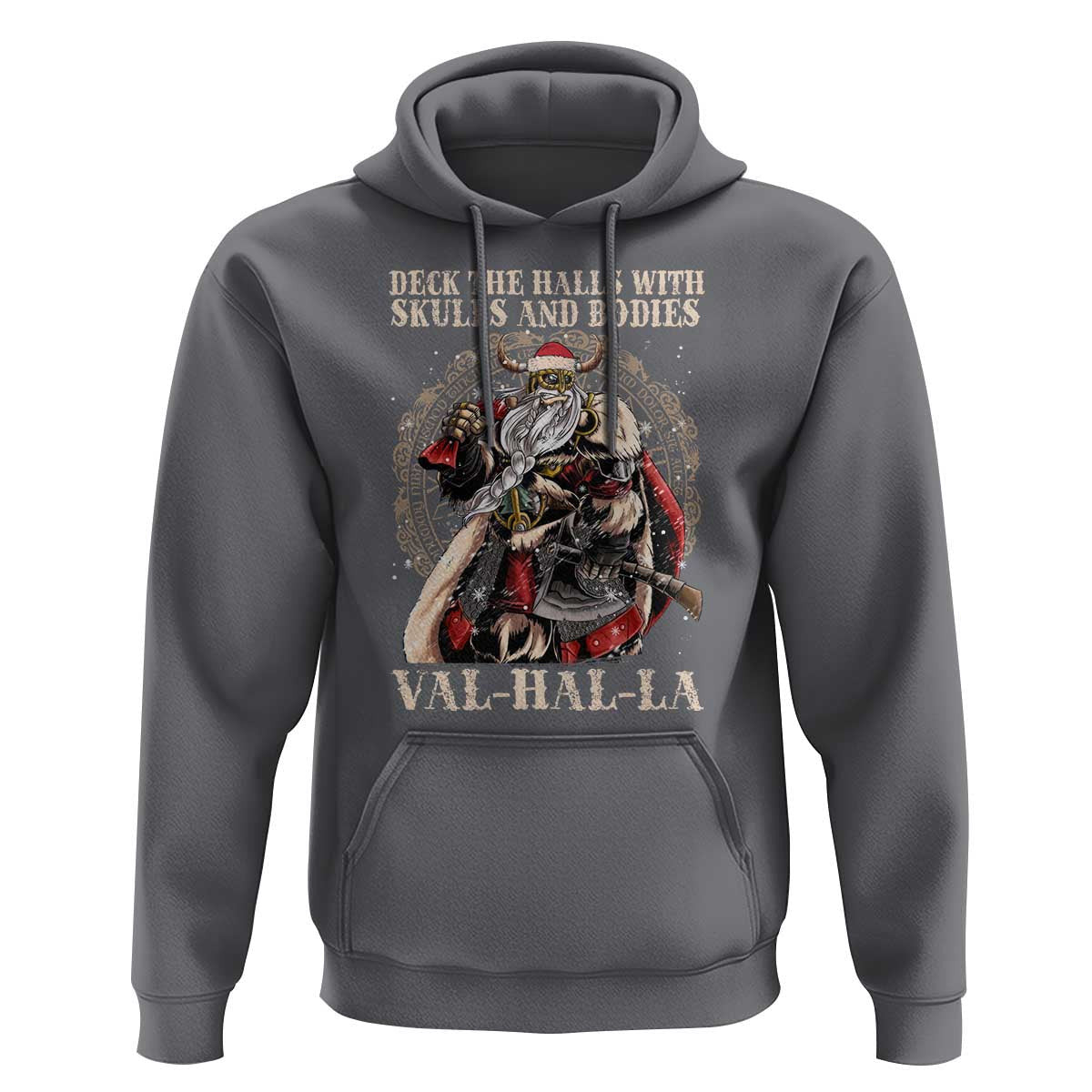 Viking Christmas Deck The Halls With Skulls And Bodies Valhalla Viking Hoodie Cotton