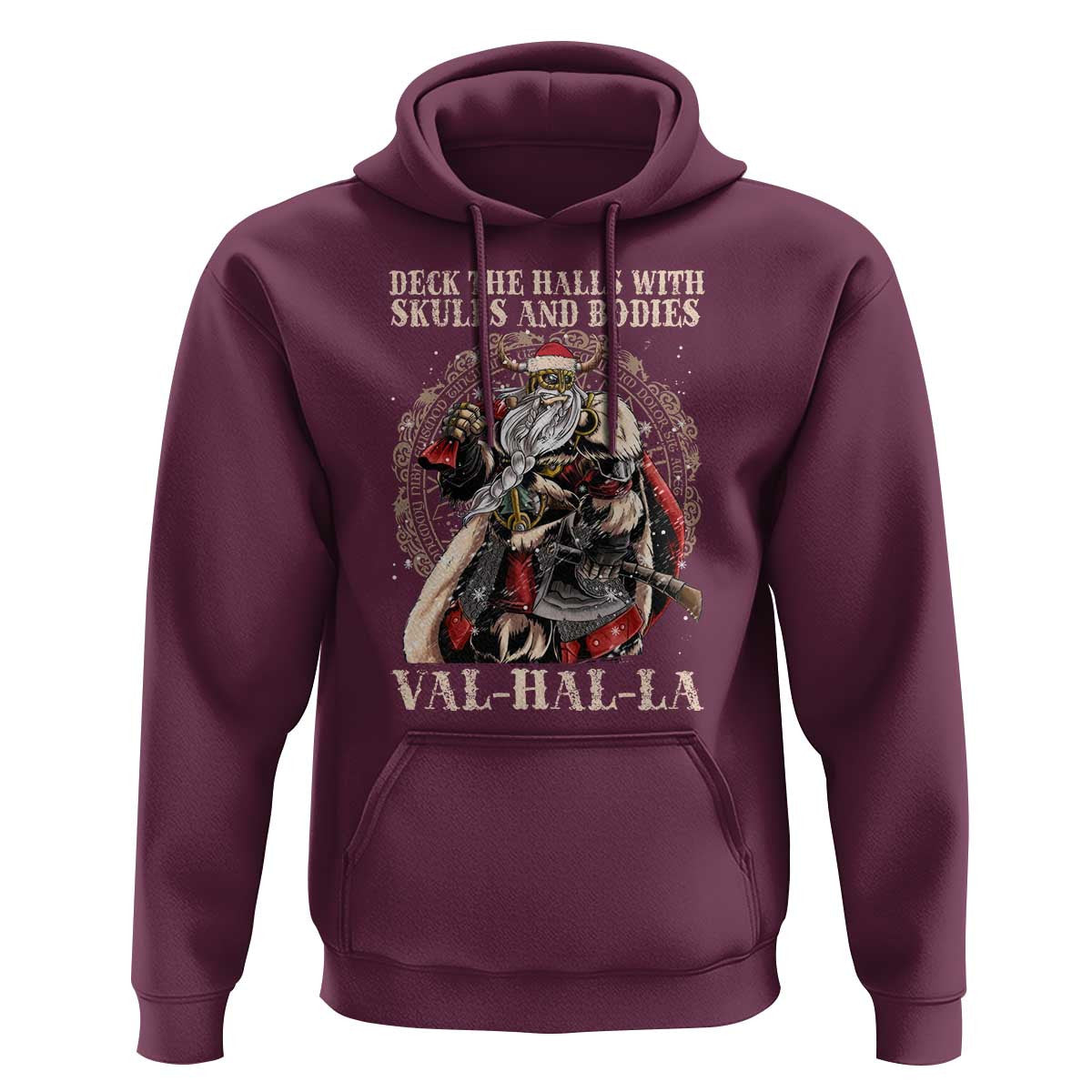 Viking Christmas Deck The Halls With Skulls And Bodies Valhalla Viking Hoodie Cotton